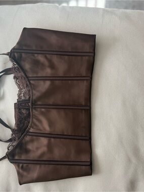 Meshki Chocolate Brown Satin Lace Cami